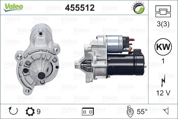 Valeo 455512 - Käynnistinmoottori inparts.fi