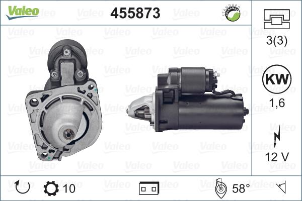 Valeo 455873 - Käynnistinmoottori inparts.fi