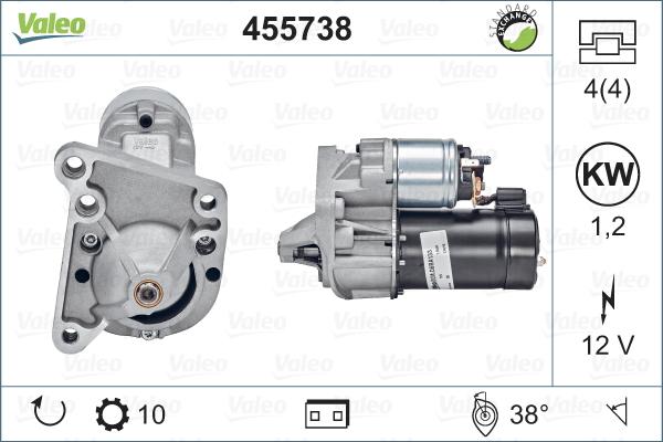 Valeo 455738 - Käynnistinmoottori inparts.fi