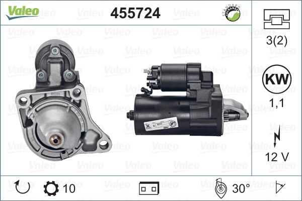 Valeo 455724 - Käynnistinmoottori inparts.fi