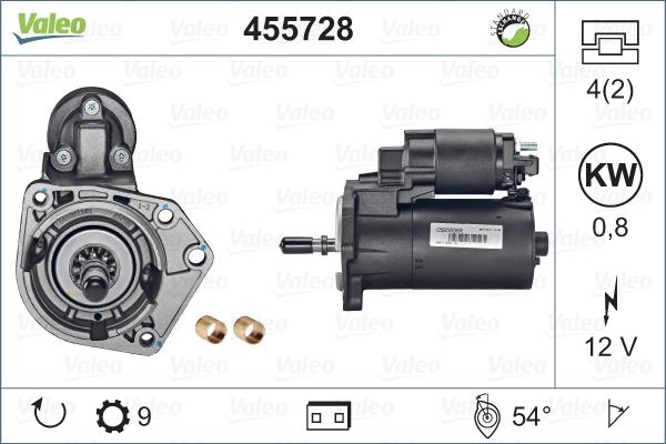 Valeo 455728 - Käynnistinmoottori inparts.fi