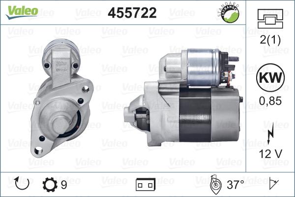 Valeo 455722 - Käynnistinmoottori inparts.fi