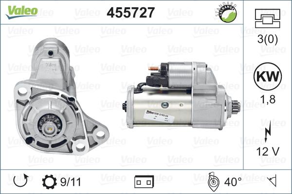 Valeo 455727 - Käynnistinmoottori inparts.fi