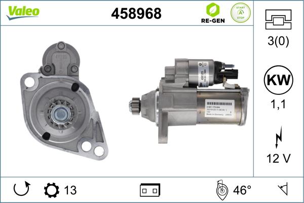 Valeo 458968 - Käynnistinmoottori inparts.fi