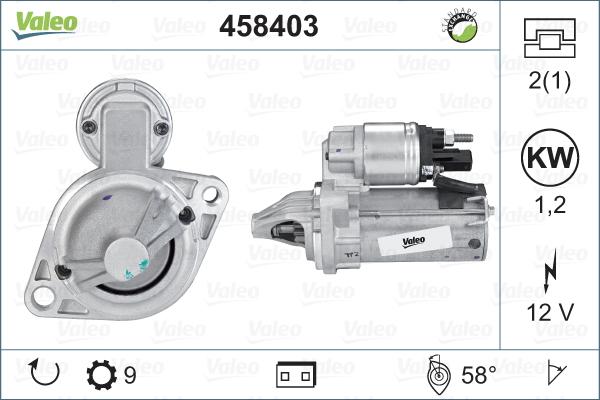 Valeo 458 403 - Käynnistinmoottori inparts.fi