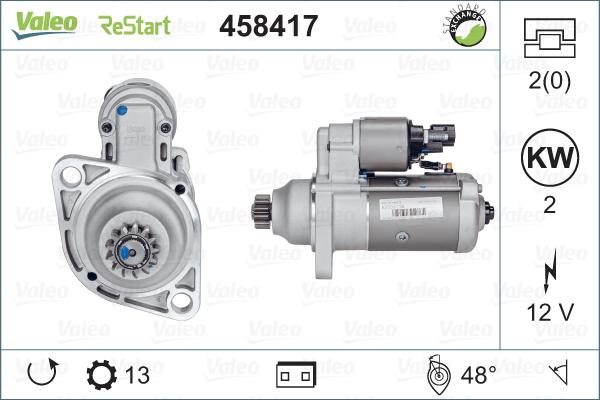 Valeo 458417 - Käynnistinmoottori inparts.fi