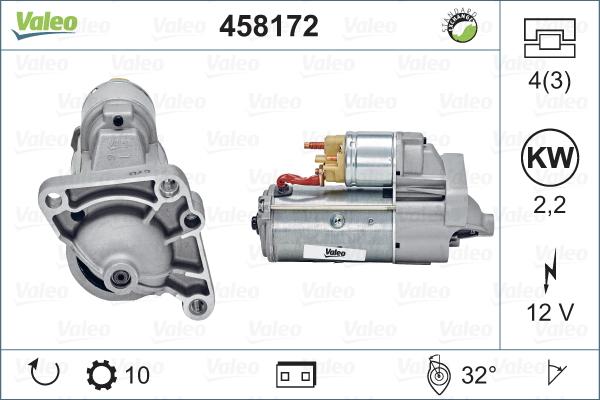 Valeo 458172 - Käynnistinmoottori inparts.fi