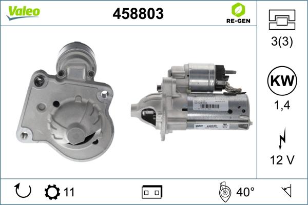 Valeo 458803 - Käynnistinmoottori inparts.fi