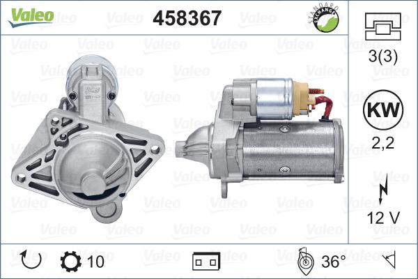 Valeo 458367 - Käynnistinmoottori inparts.fi