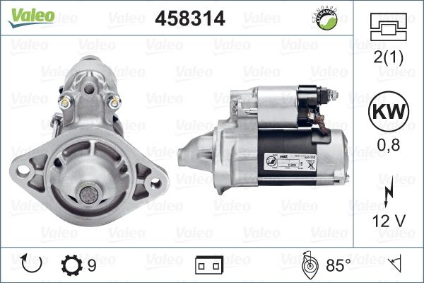 Valeo 458314 - Käynnistinmoottori inparts.fi