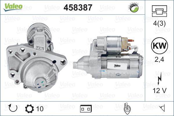 Valeo 458387 - Käynnistinmoottori inparts.fi