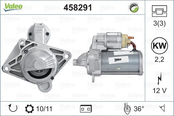 Valeo 458291 - Käynnistinmoottori inparts.fi