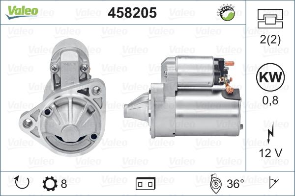 Valeo 458205 - Käynnistinmoottori inparts.fi