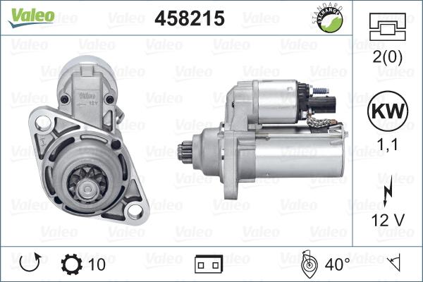 Valeo 458215 - Käynnistinmoottori inparts.fi