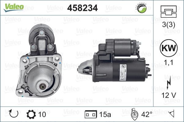 Valeo 458234 - Käynnistinmoottori inparts.fi