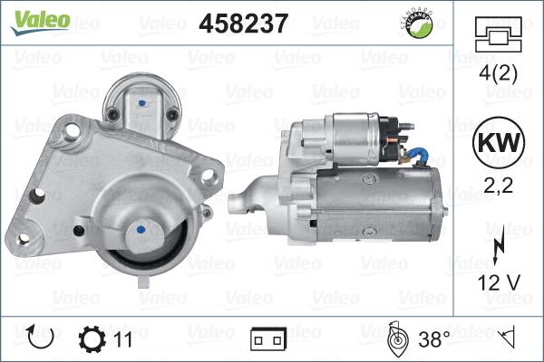 Valeo 458237 - Käynnistinmoottori inparts.fi