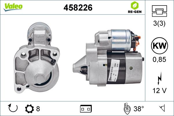 Valeo 458226 - Käynnistinmoottori inparts.fi