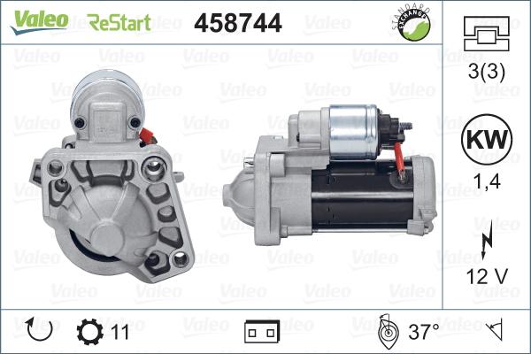 Valeo 458744 - Käynnistinmoottori inparts.fi