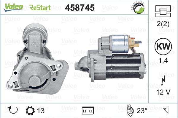 Valeo 458745 - Käynnistinmoottori inparts.fi