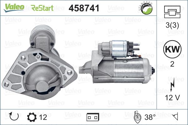 Valeo 458741 - Käynnistinmoottori inparts.fi