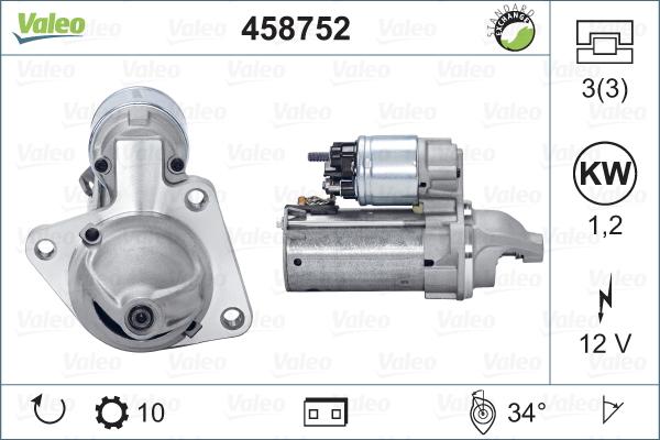 Valeo 458752 - Käynnistinmoottori inparts.fi