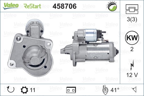 Valeo 458706 - Käynnistinmoottori inparts.fi