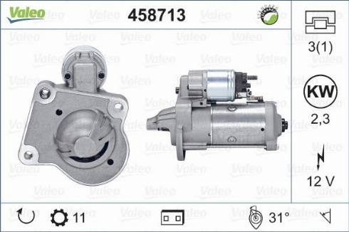 Valeo 458713 - Käynnistinmoottori inparts.fi