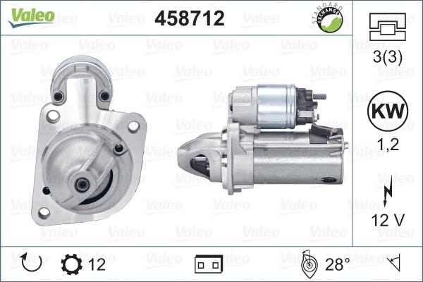 Valeo 458712 - Käynnistinmoottori inparts.fi