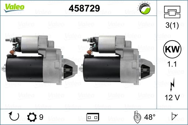 Valeo 458729 - Käynnistinmoottori inparts.fi