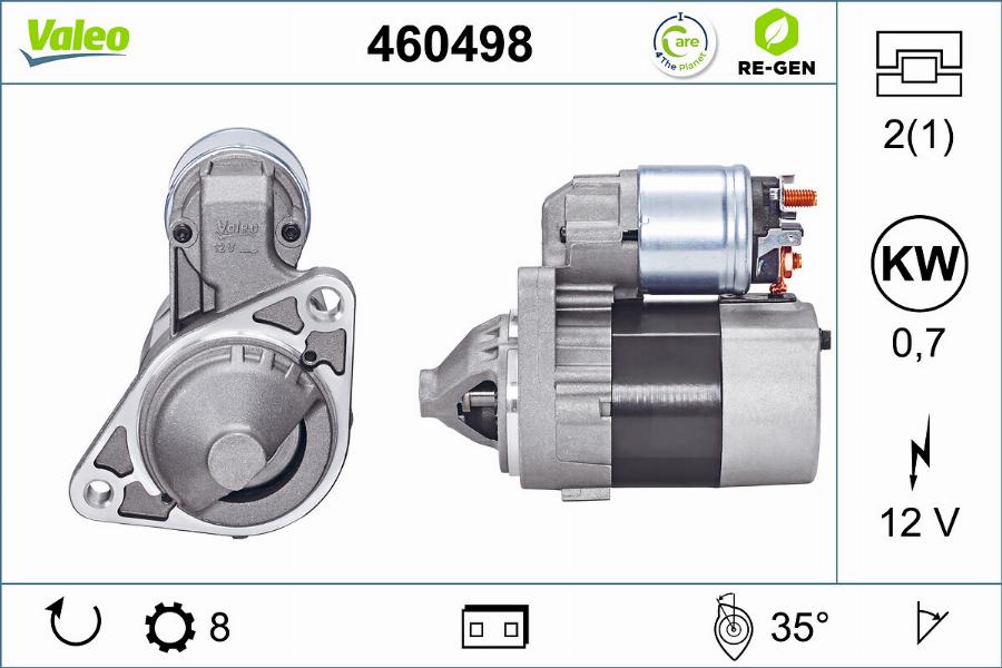 Valeo 460498 - Käynnistinmoottori inparts.fi