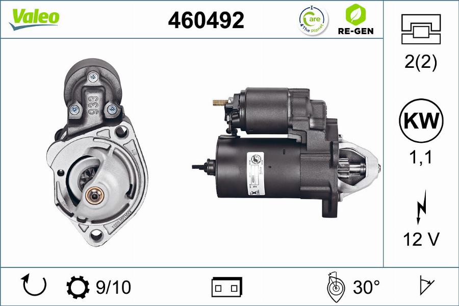 Valeo 460492 - Käynnistinmoottori inparts.fi