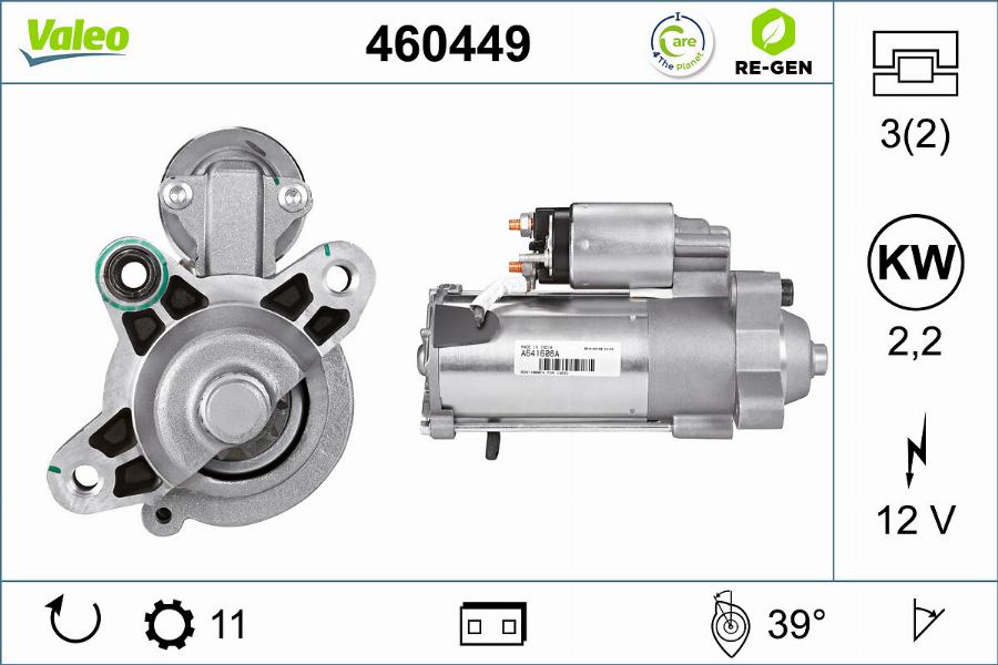 Valeo 460449 - Käynnistinmoottori inparts.fi