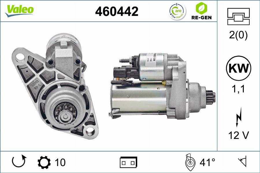 Valeo 460442 - Käynnistinmoottori inparts.fi