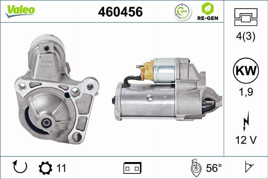 Valeo 460456 - Käynnistinmoottori inparts.fi