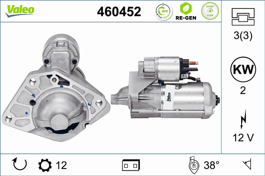 Valeo 460452 - Käynnistinmoottori inparts.fi