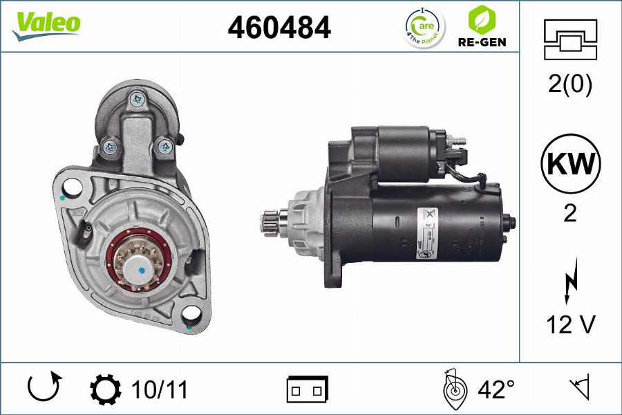 Valeo 460484 - Käynnistinmoottori inparts.fi