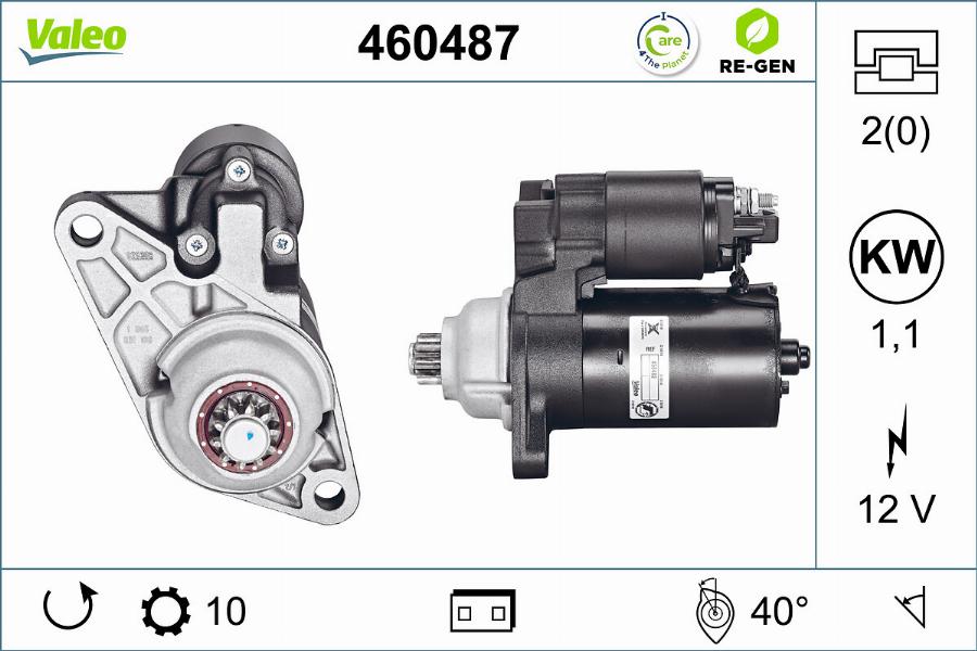 Valeo 460487 - Käynnistinmoottori inparts.fi