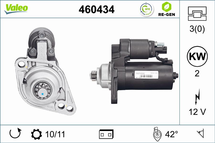 Valeo 460434 - Käynnistinmoottori inparts.fi