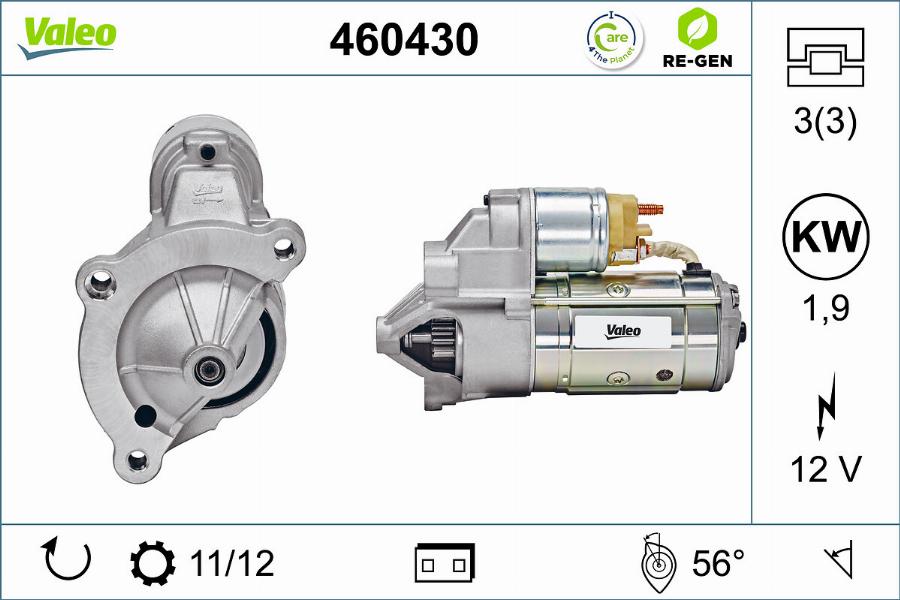 Valeo 460430 - Käynnistinmoottori inparts.fi