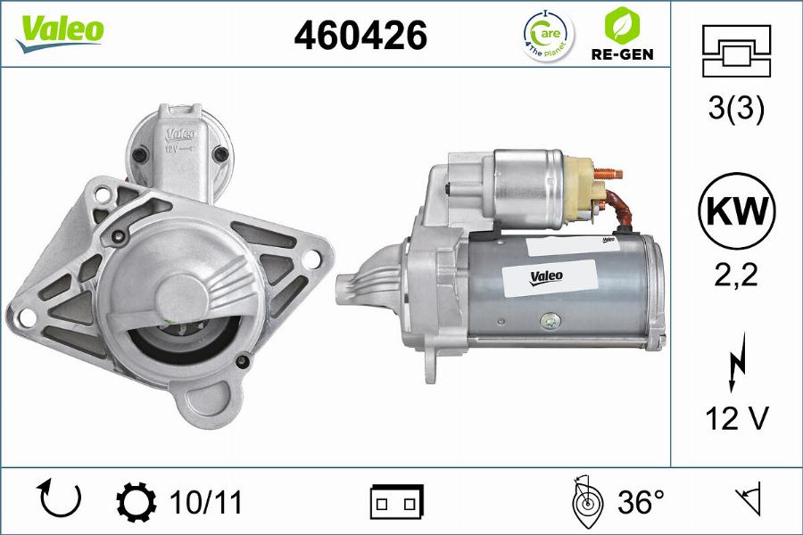 Valeo 460426 - Käynnistinmoottori inparts.fi