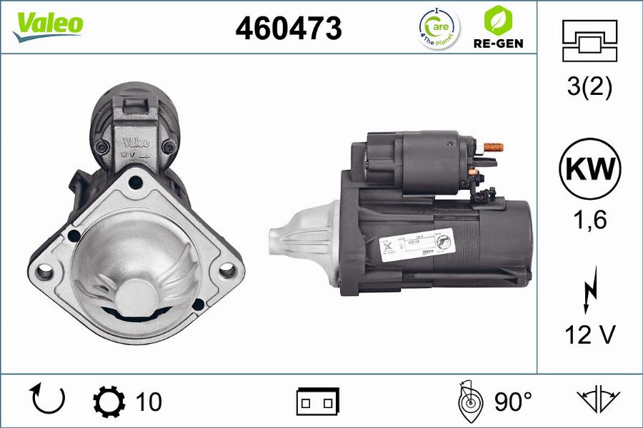 Valeo 460473 - Käynnistinmoottori inparts.fi