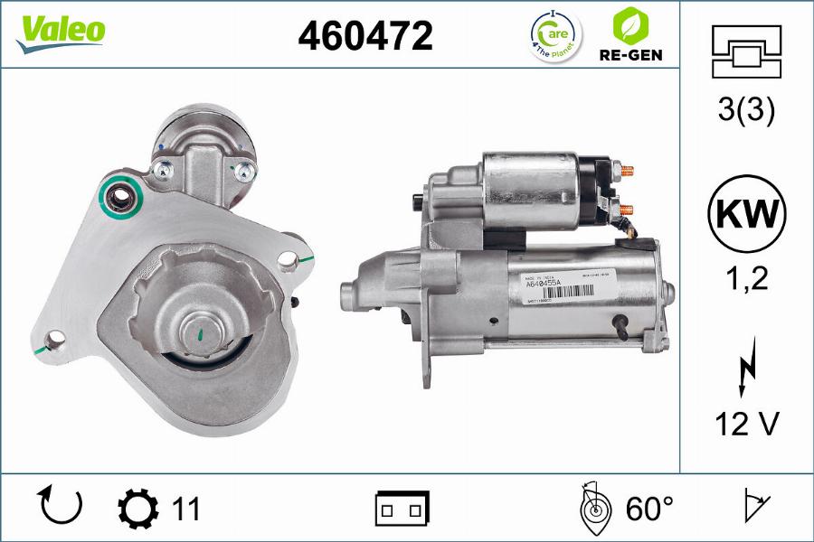 Valeo 460472 - Käynnistinmoottori inparts.fi