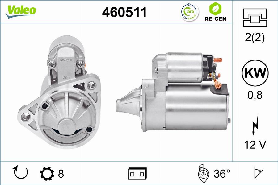 Valeo 460511 - Käynnistinmoottori inparts.fi