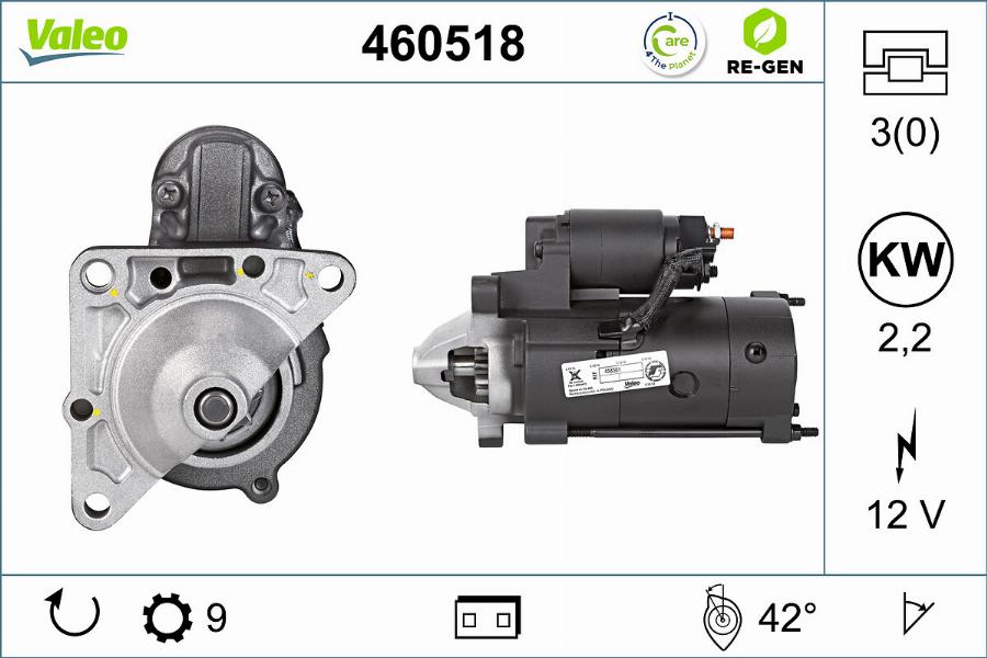 Valeo 460518 - Käynnistinmoottori inparts.fi