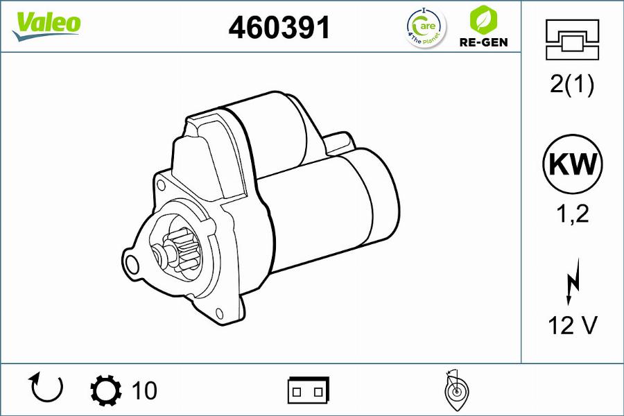 Valeo 460391 - Käynnistinmoottori inparts.fi