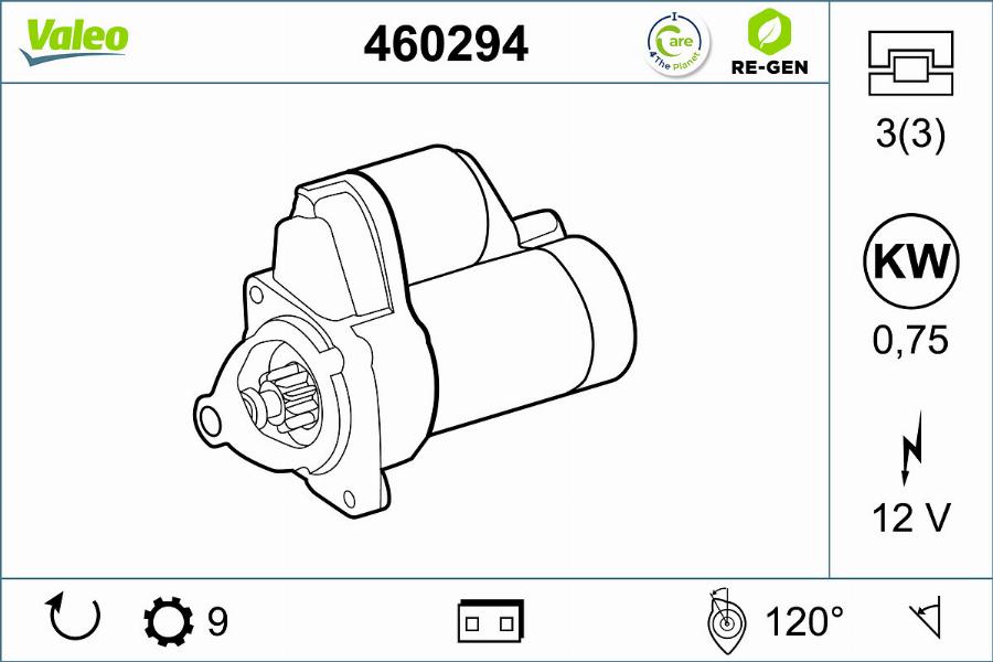 Valeo 460294 - Käynnistinmoottori inparts.fi