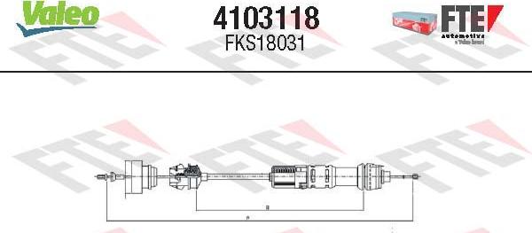 Valeo 4103118 - Vaijeri, kytkimen käyttö inparts.fi