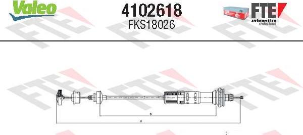 Valeo 4102618 - Vaijeri, kytkimen käyttö inparts.fi