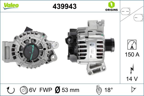 Valeo 439943 - Laturi inparts.fi