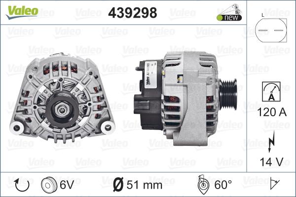 Valeo 439298 - Laturi inparts.fi